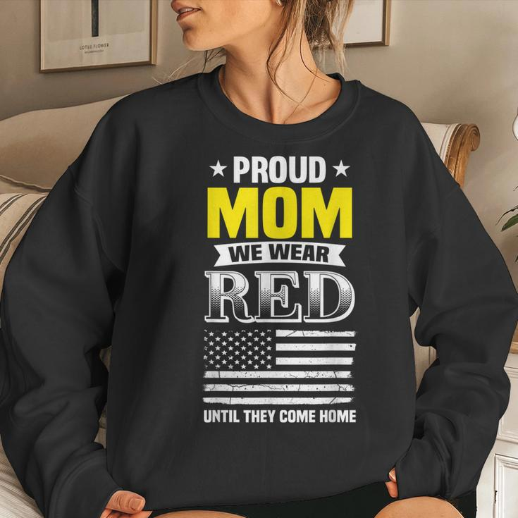 Proud Mom Of Deployed Son Red Friday Family Gift Women Crewneck Graphic Sweatshirt Gifts for Her