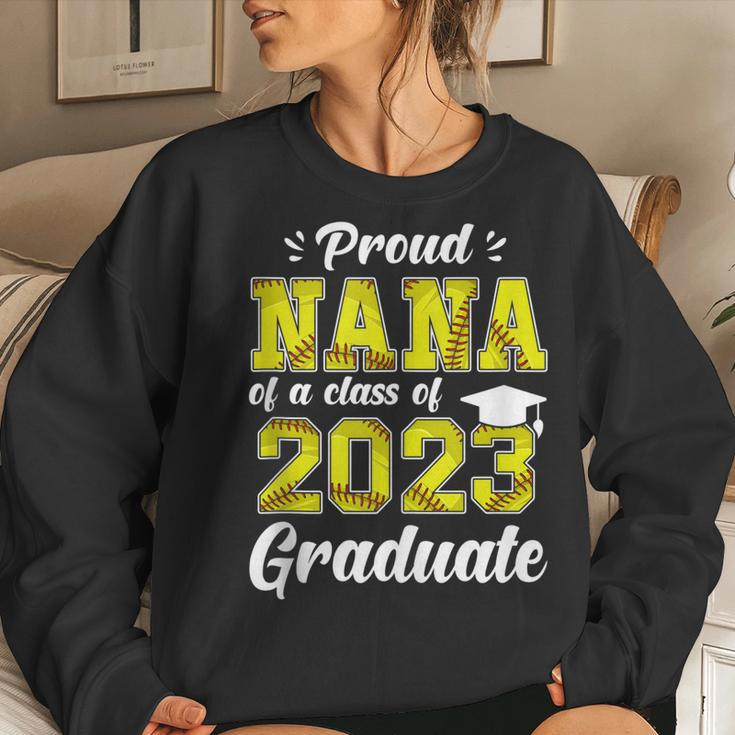 Proud Nana Of A Class 2023 Graduate Softball Senior Nana Women Sweatshirt Gifts for Her