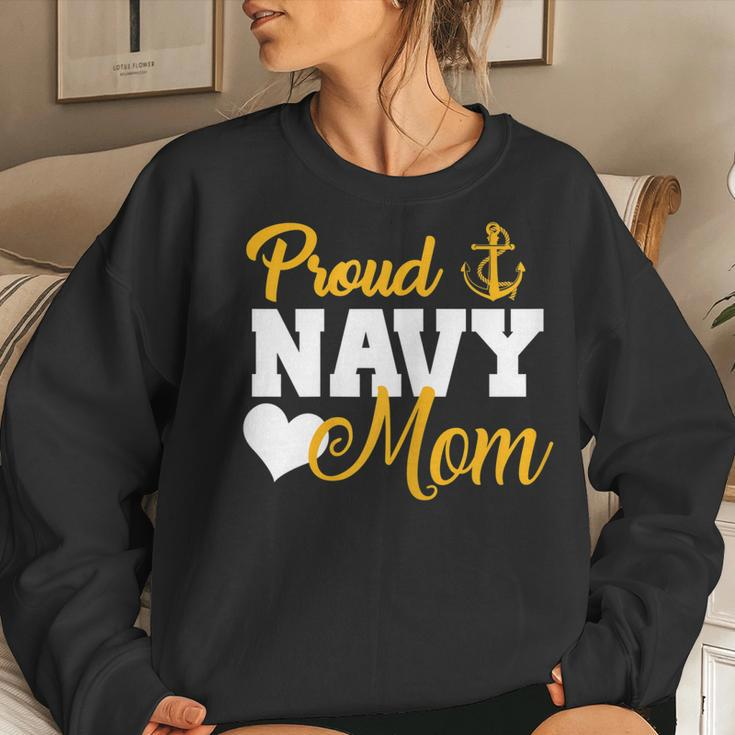 Proud Navy Mom Navy Military Parents Family Navy MomWomen Sweatshirt Gifts for Her