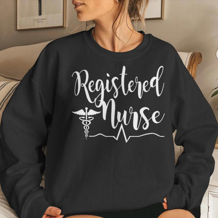 Registered Nurse Job Cute Medical Nursing Rn Gift Nurses Women Crewneck Graphic Sweatshirt Gifts for Her
