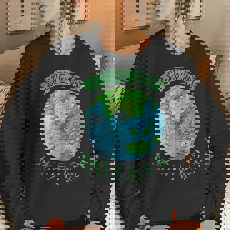 Respect Your Mother Earth Planet Day Green Environmentalist Women Crewneck Graphic Sweatshirt Gifts for Her