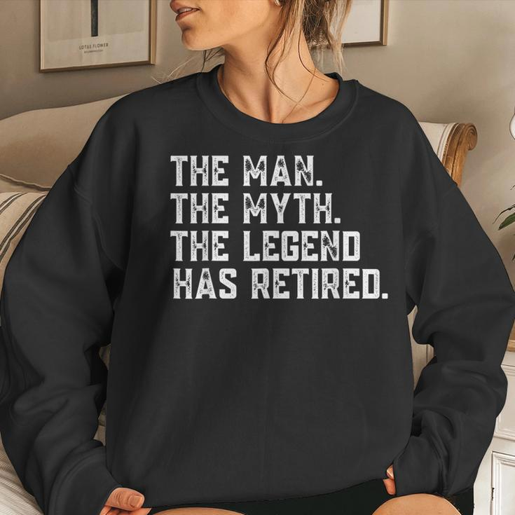 Retired 2023 The Man Myth Legend Has Retired Retirement Gift Women Crewneck Graphic Sweatshirt Gifts for Her