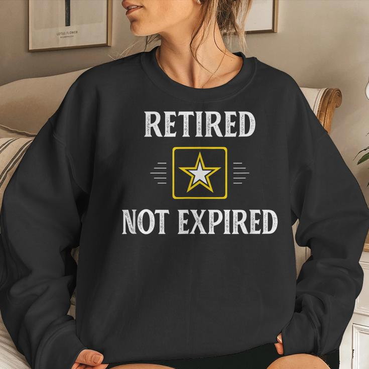 Retired Not Expired Military Army Vintage Style Women Sweatshirt Gifts for Her