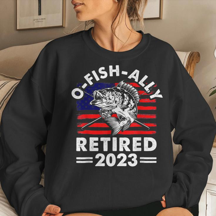 Retirement 2023 Fisherman O Fish Ally Retired 2023 Women Crewneck Graphic Sweatshirt Gifts for Her