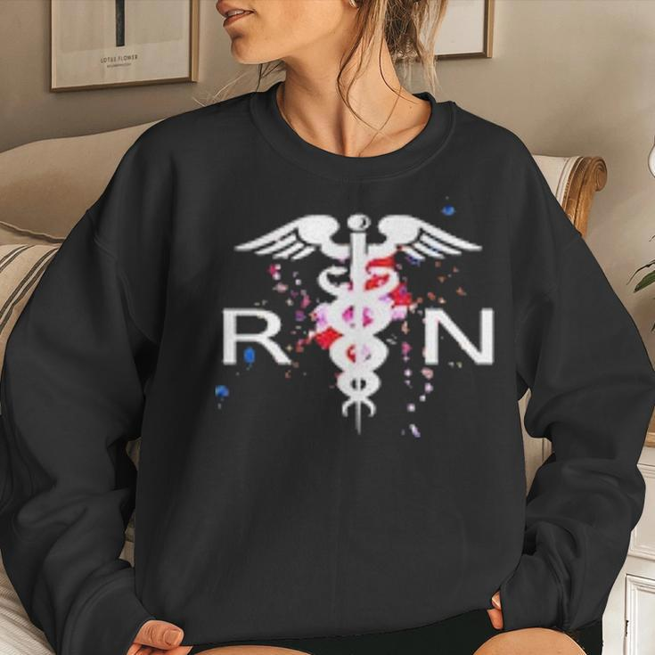 Rn Registered Nurse Caduceus Symbol V2 Women Crewneck Graphic Sweatshirt Gifts for Her