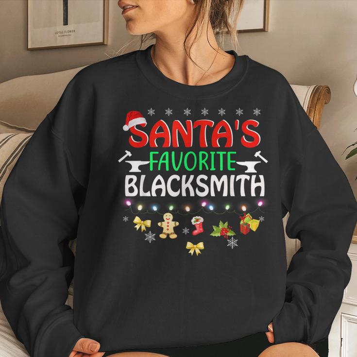 Santas Favorite Blacksmith Christmas Xmas Lights Hat Women Sweatshirt Gifts for Her