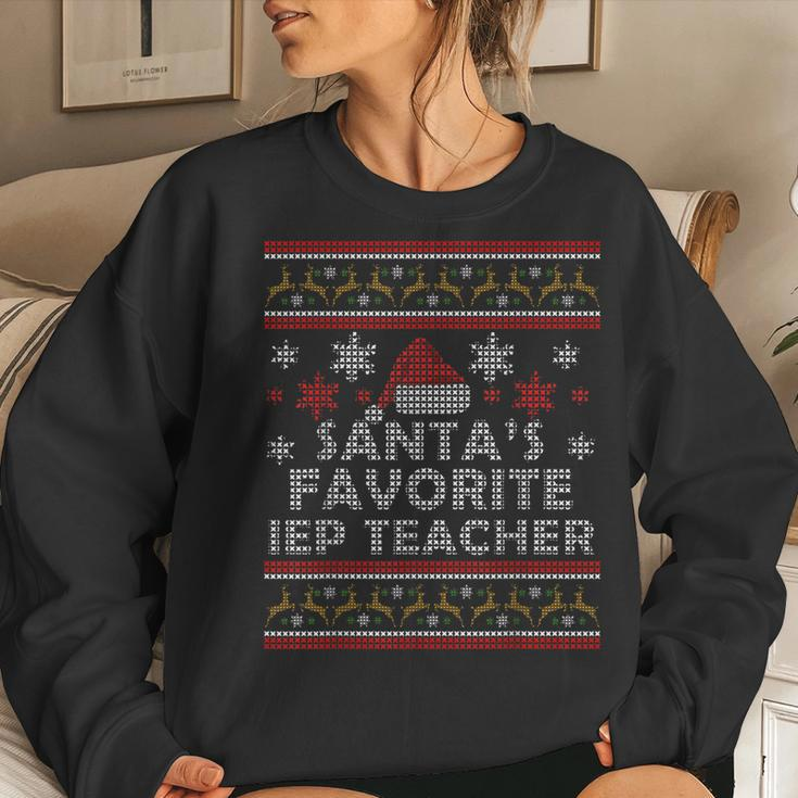 Santas Favorite Iep Teacher Ugly Christmas Women Sweatshirt Gifts for Her