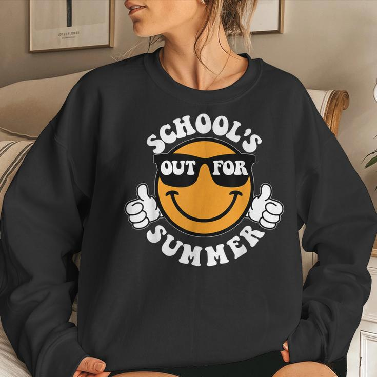 Schools Out For Summer Last Day Of School Smile Teacher Life Women Sweatshirt Gifts for Her
