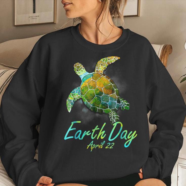 Sea Turtle Planet Love World Environment Earth Day Women Sweatshirt Gifts for Her
