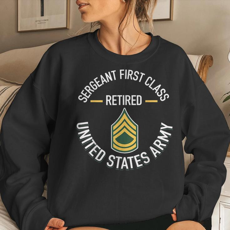 Sergeant First Sfc Class Retired Army Retirement Gifts Women Crewneck Graphic Sweatshirt Gifts for Her