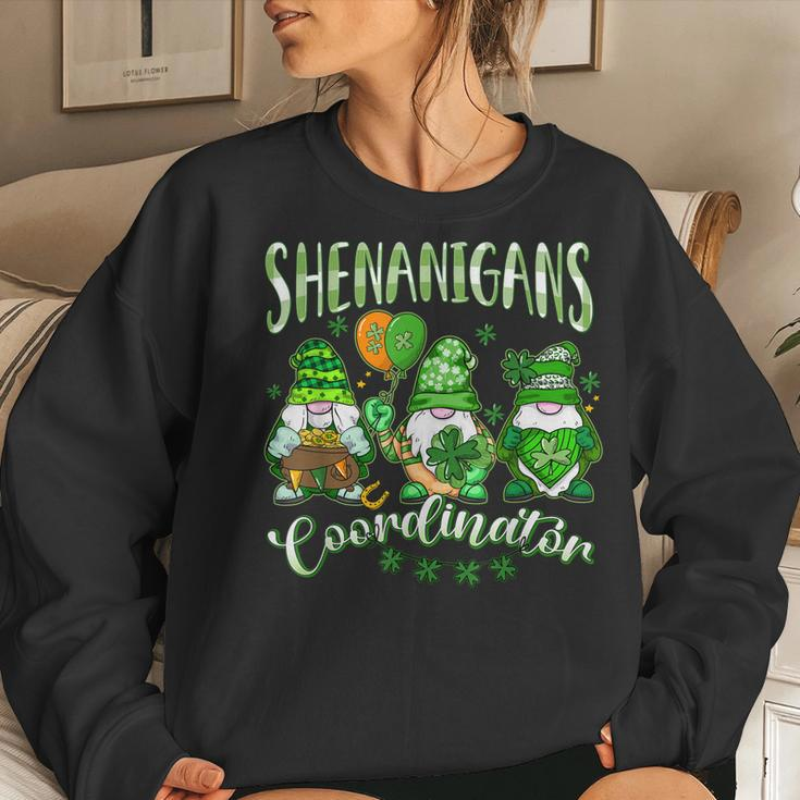 Shenanigans Coordinator Funny Teacher Gnome St Patricks Day Women Crewneck Graphic Sweatshirt Gifts for Her