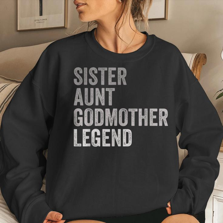 Sister Aunt Godmother Legend Auntie Godparent Proposal Women Crewneck Graphic Sweatshirt Gifts for Her