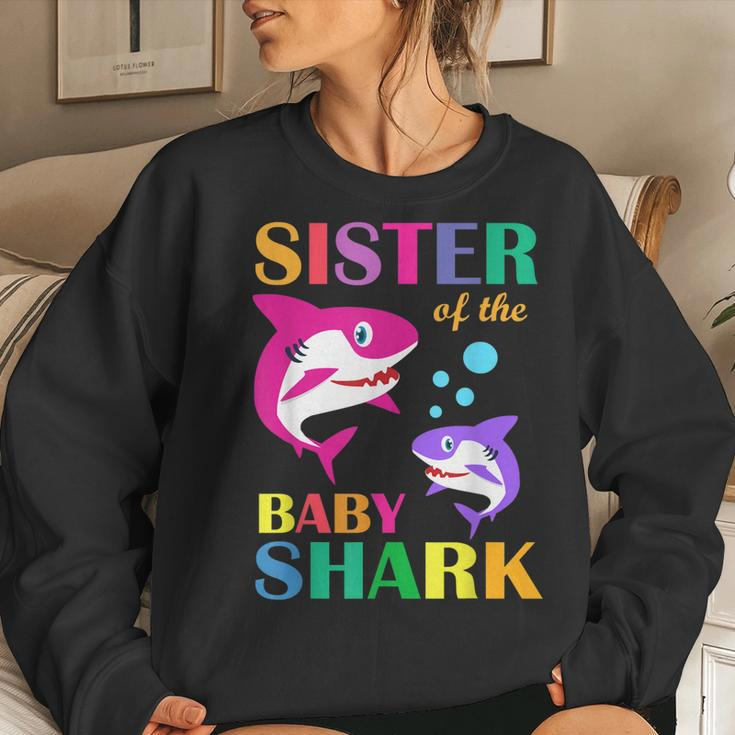 Sister Of The Baby Birthday Shark Sister Shark Women Sweatshirt Gifts for Her