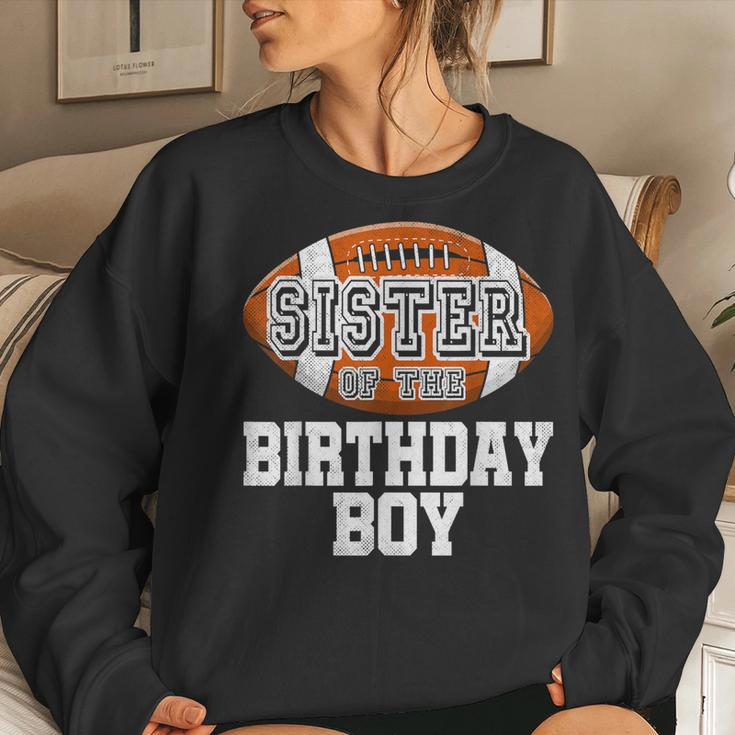 Sister Of The Birthday Boy Football Player Vintage Retro Women Sweatshirt Gifts for Her