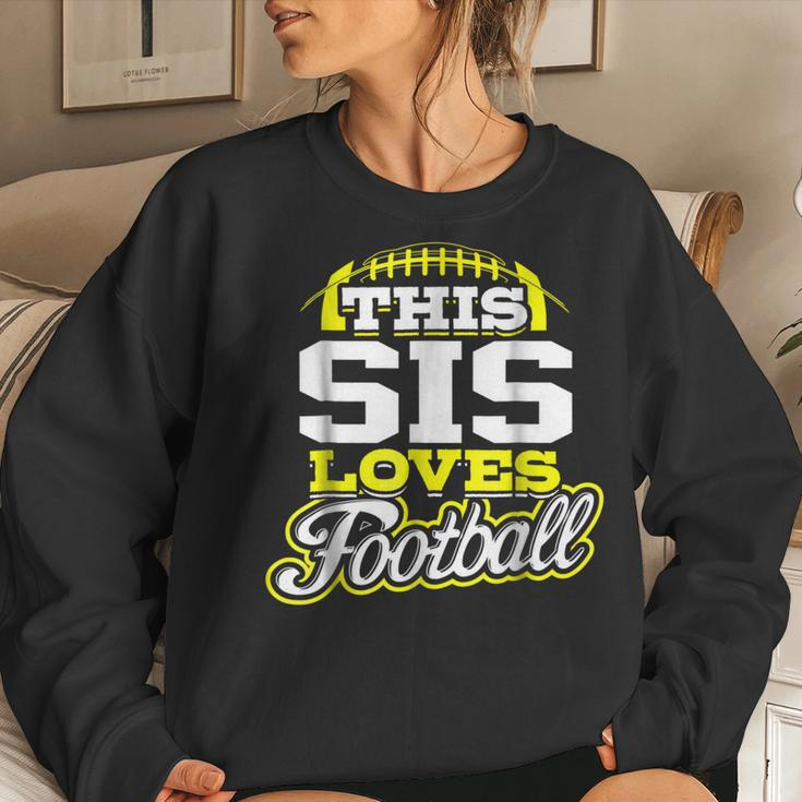 This Sister Loves Football Yellow Variant Women Sweatshirt Gifts for Her