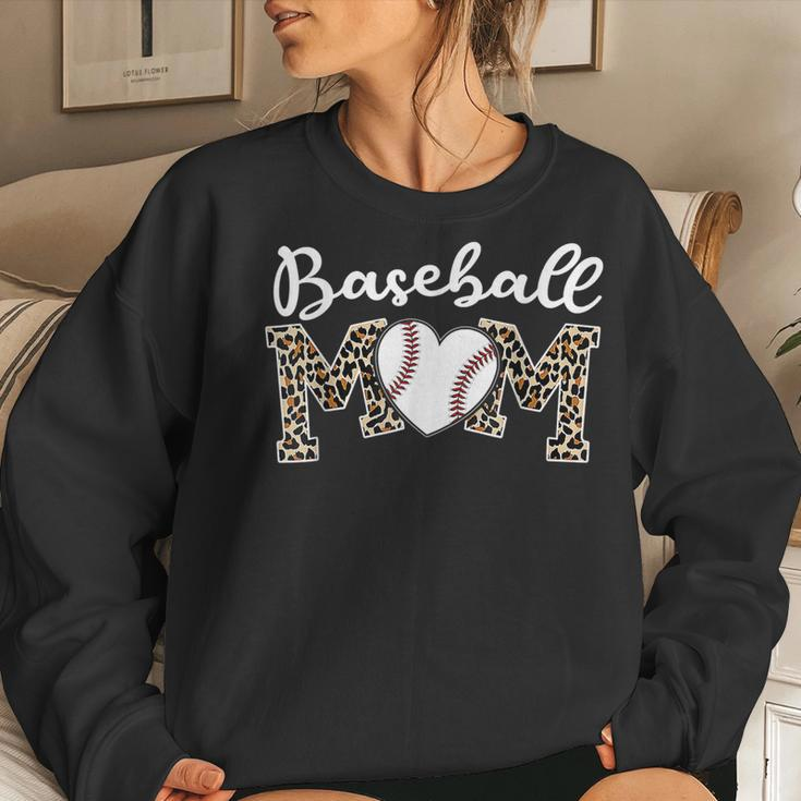 Softball Baseball Mom Leopard Mama Women Women Sweatshirt Gifts for Her