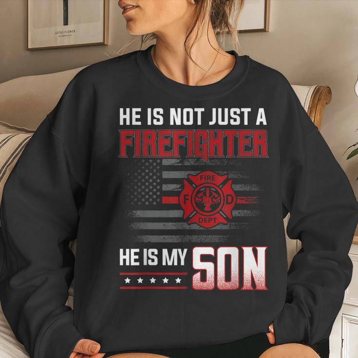 My Son Is A Firefighter Hero Proud Family Fire Mom Dad Women Sweatshirt Gifts for Her