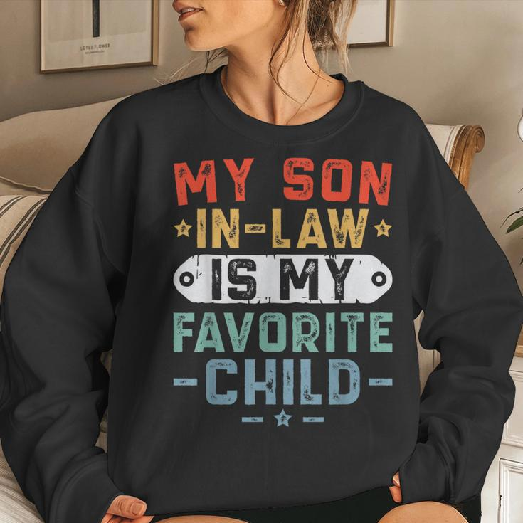 My Son In Law Is My Favorite Child Family Retro Mom Women Sweatshirt Gifts for Her