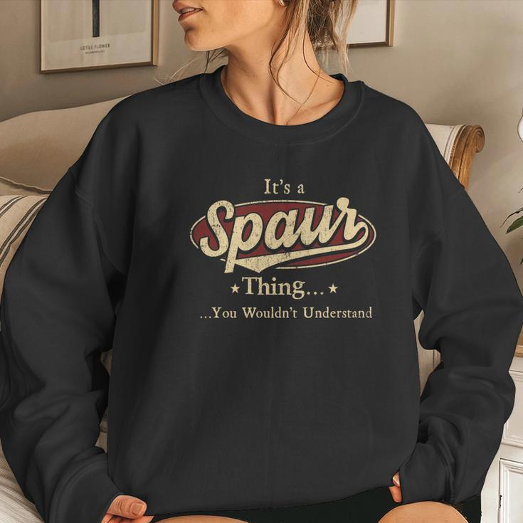 Spaur Name Spaur Family Name Crest V2 Women Crewneck Graphic Sweatshirt Gifts for Her