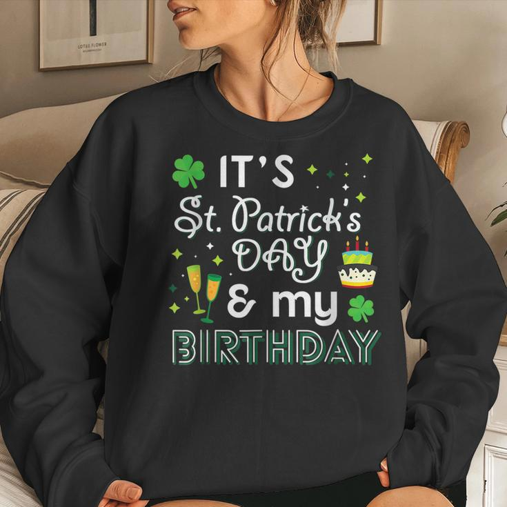 St Patricks Day Birthday 21St 50Th Funny Saint Paddys Women Crewneck Graphic Sweatshirt Gifts for Her
