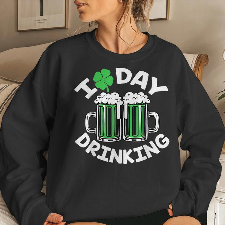 St Patricks Day I Love Day Drinking Funny Gifts Beer Lover Women Crewneck Graphic Sweatshirt Gifts for Her