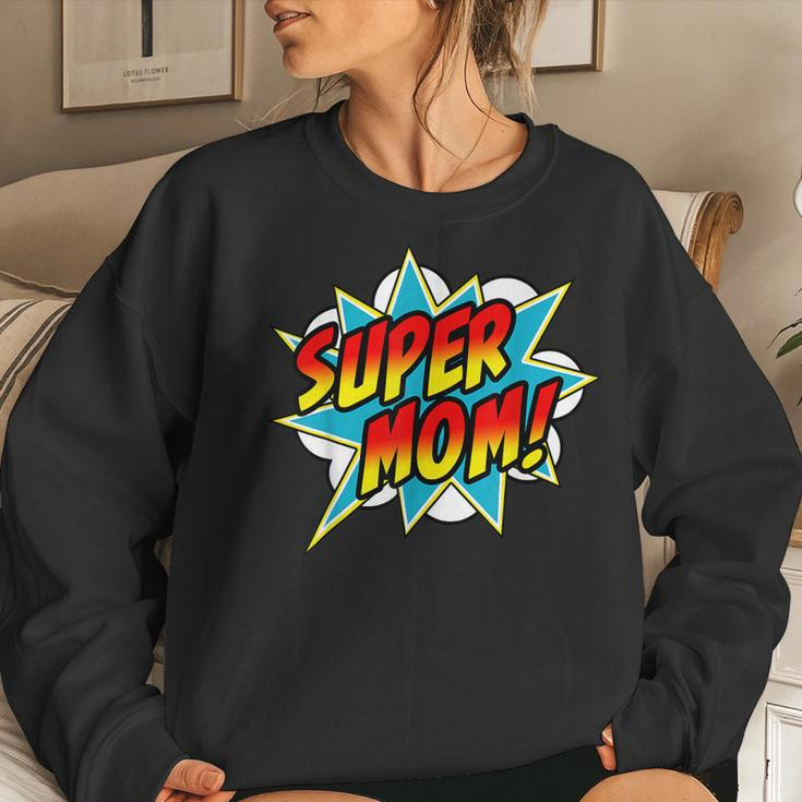 Super Mom Comic Book Superhero Women Sweatshirt Gifts for Her