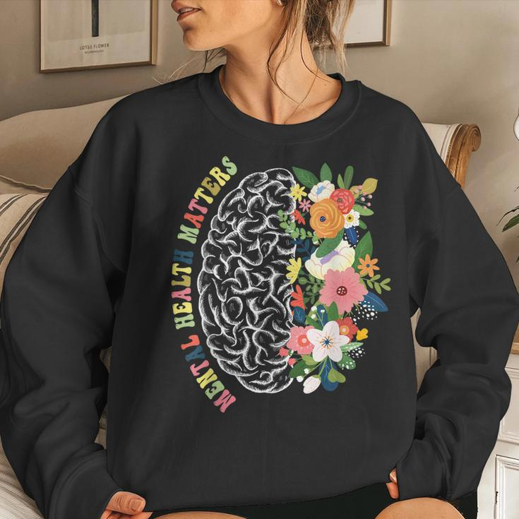 Mental Health Matters Plant Lovers Mental Health Awareness Women Sweatshirt Gifts for Her