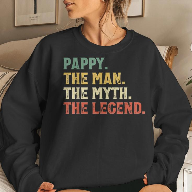 The Man The Myth The Legend Pappy Gift Fathers Day Christmas Women Crewneck Graphic Sweatshirt Gifts for Her
