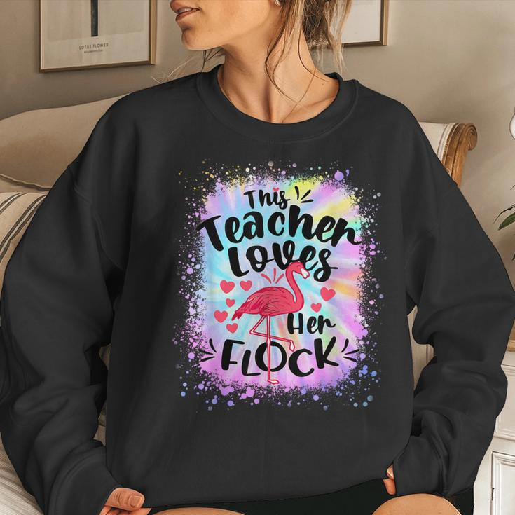This Assistant Principal Loves Her Flock Flamingo Teacher Women Crewneck Graphic Sweatshirt Gifts for Her