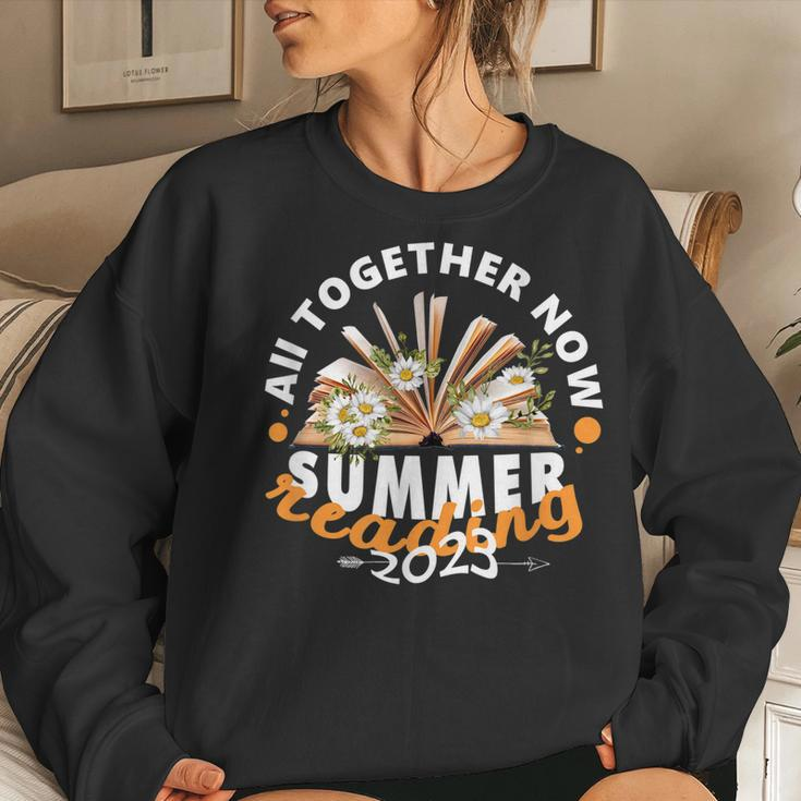 All Together Now Summer Reading 2023 Retro Flower Book Lover Women Sweatshirt Gifts for Her