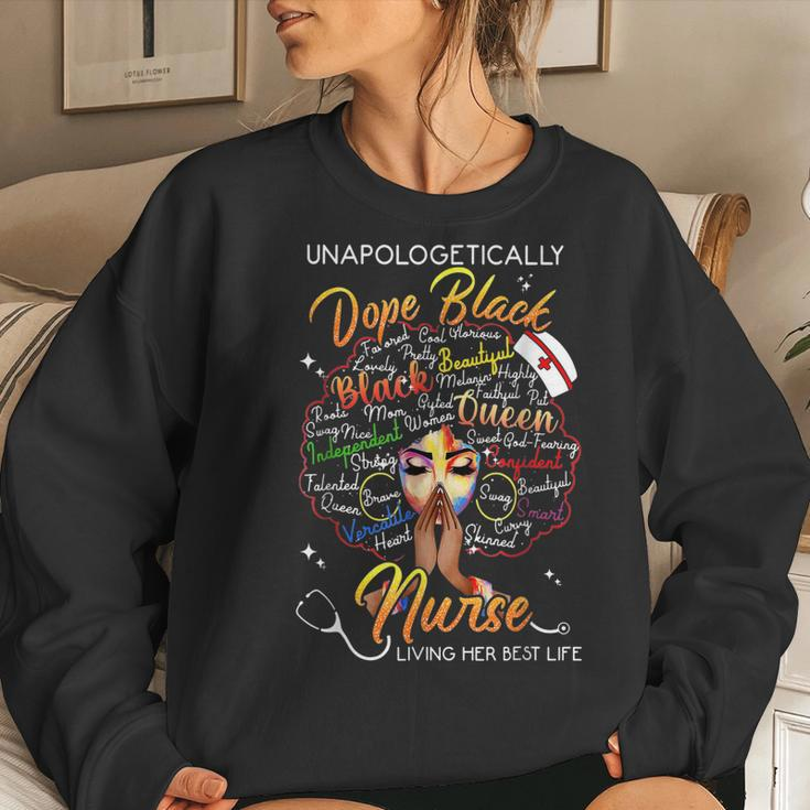 Unapologetically Dope Black Nurse Practitioner Rn Women Crewneck Graphic Sweatshirt Gifts for Her