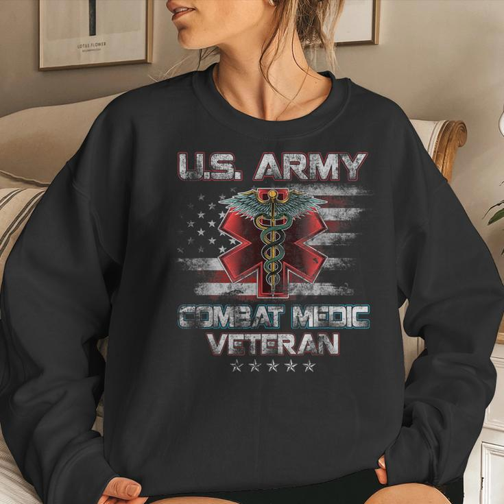 US Army Combat Medic Proud Veteran Medical Military Retired Women Crewneck Graphic Sweatshirt Gifts for Her