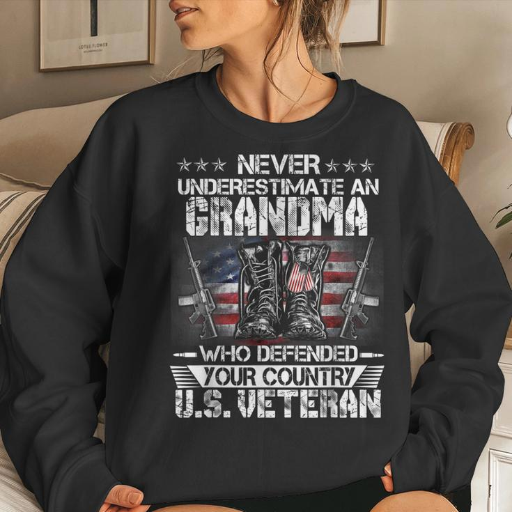 Us Veteran Grandma Veterans Day Us Patriot Patriotic V2 Women Crewneck Graphic Sweatshirt Gifts for Her