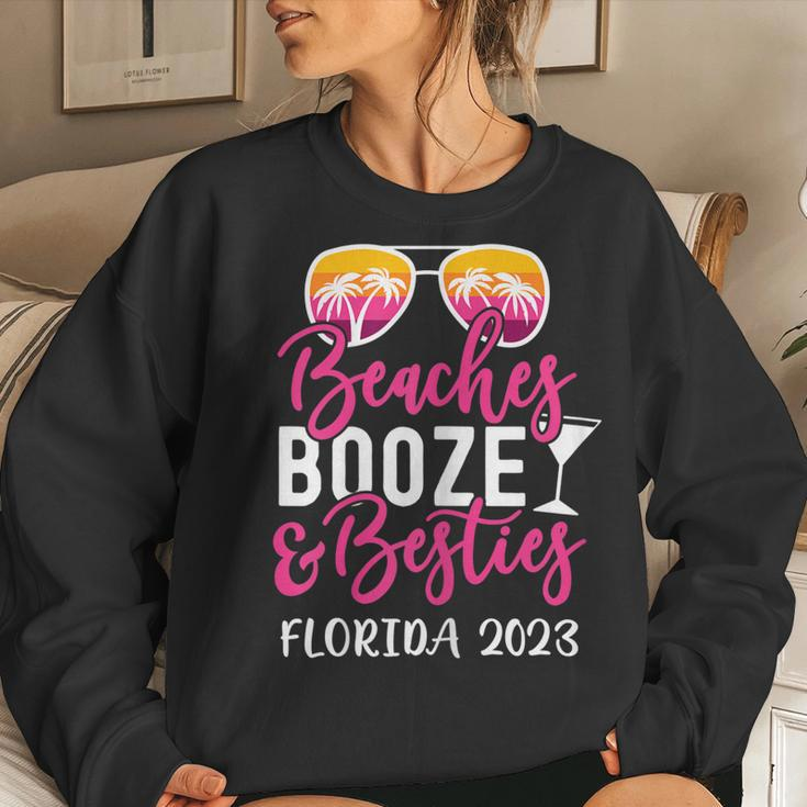 Womens Vacation Girls Trip Florida 2023 Beaches Booze And Besties Women Sweatshirt Gifts for Her