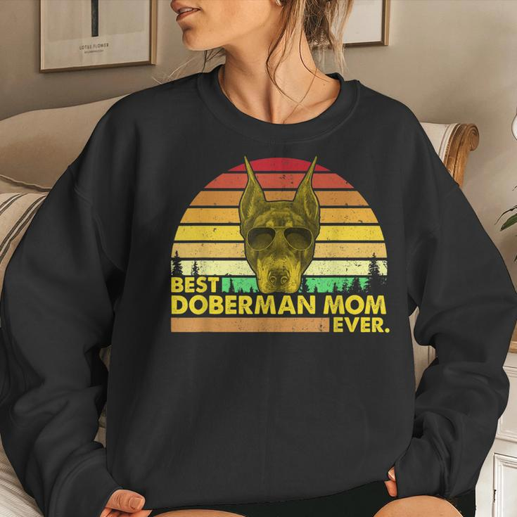 Vintage Best Doberman Mom Ever Dog Mommy Mother Women Sweatshirt Gifts for Her
