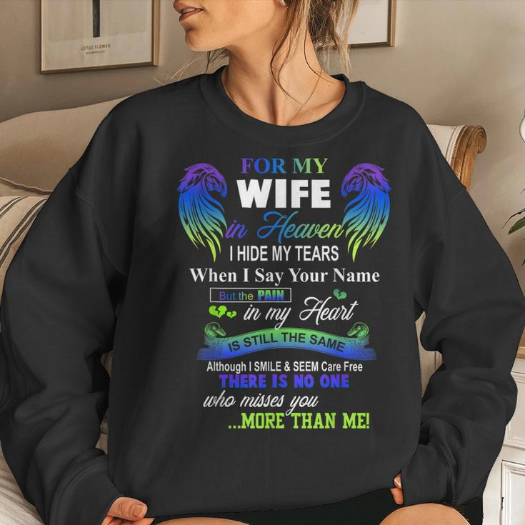 For My Wife In Heaven I Hide My Tears When I Say Your Name Women Sweatshirt Gifts for Her