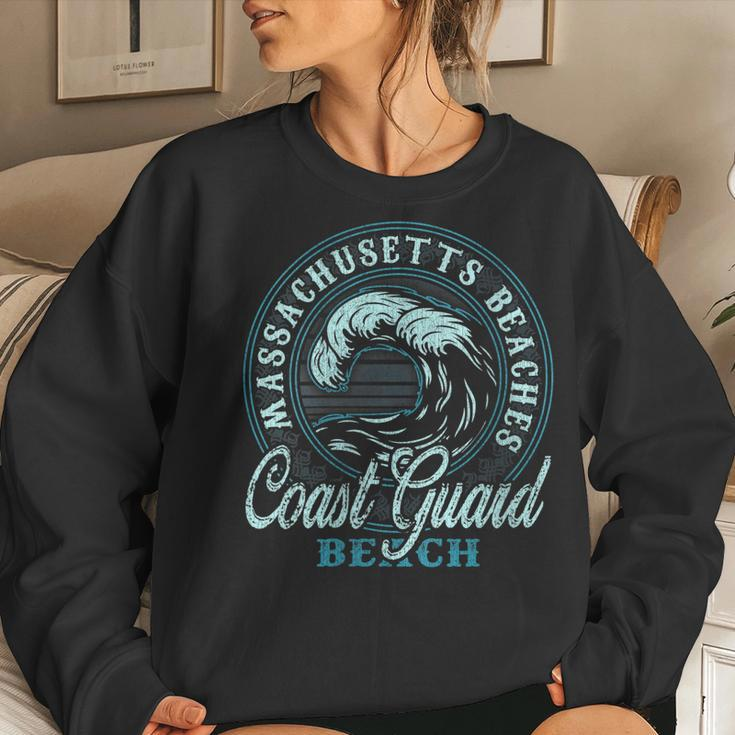Womens Coast Guard Beach Retro Wave Circle Women Crewneck Graphic Sweatshirt Gifts for Her