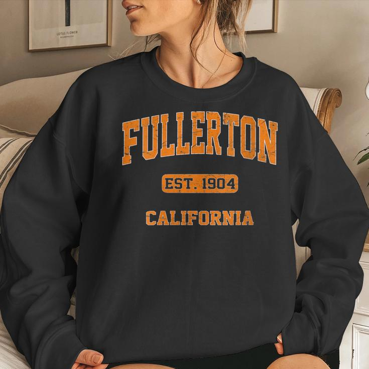 Womens Fullerton California Ca Vintage State Athletic Style Women Crewneck Graphic Sweatshirt Gifts for Her