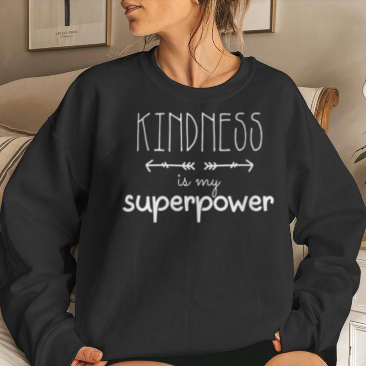 Womens Kindness Is My Superpower Kindness Matters Inspirational Women Crewneck Graphic Sweatshirt Gifts for Her