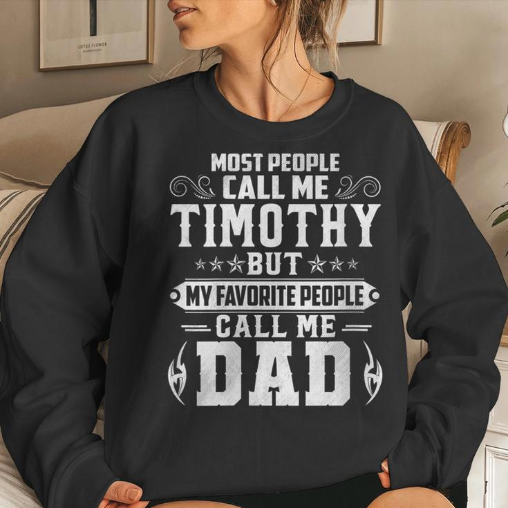 Womens Timothy - Name Funny Fathers Day Personalized Men Dad Women Crewneck Graphic Sweatshirt Gifts for Her