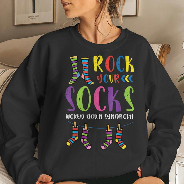 World Down Syndrome Rock Your Socks Awareness Men Women Kids Women Sweatshirt Gifts for Her