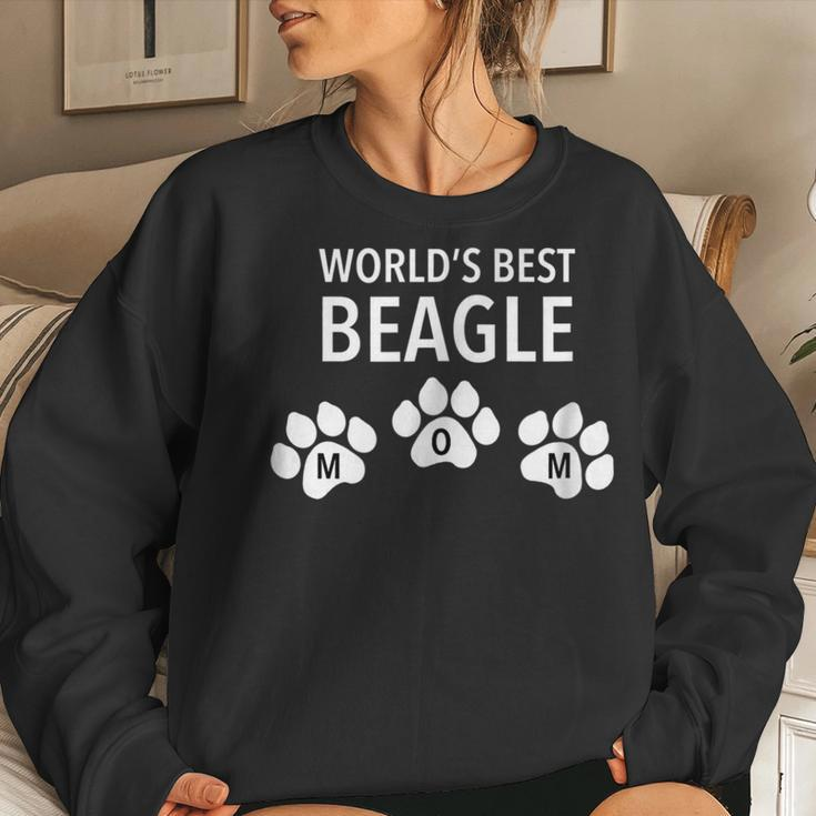 Worlds Best Beagle MomWith Paw Effect Women Sweatshirt Gifts for Her
