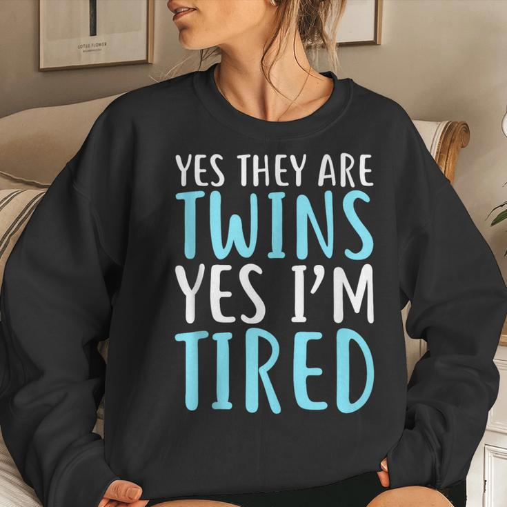 Yes They Are Twins Yes Im Tired Mothers Day   Women Crewneck Graphic Sweatshirt Gifts for Her