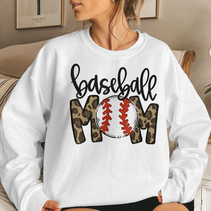 Baseball Mom Leopard Game Day VibesBall Mom Women Sweatshirt Gifts for Her