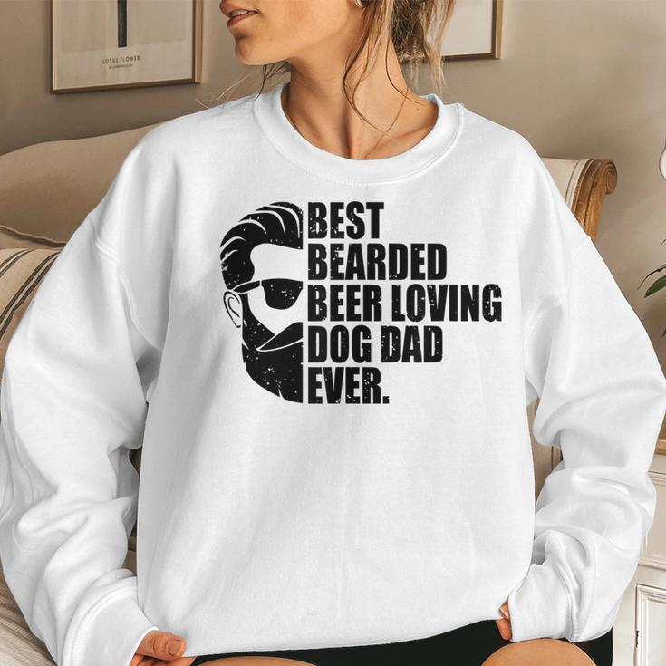 Best Bearded Beer Loving Dog Dad Pet Lovin Owner Women Sweatshirt Gifts for Her