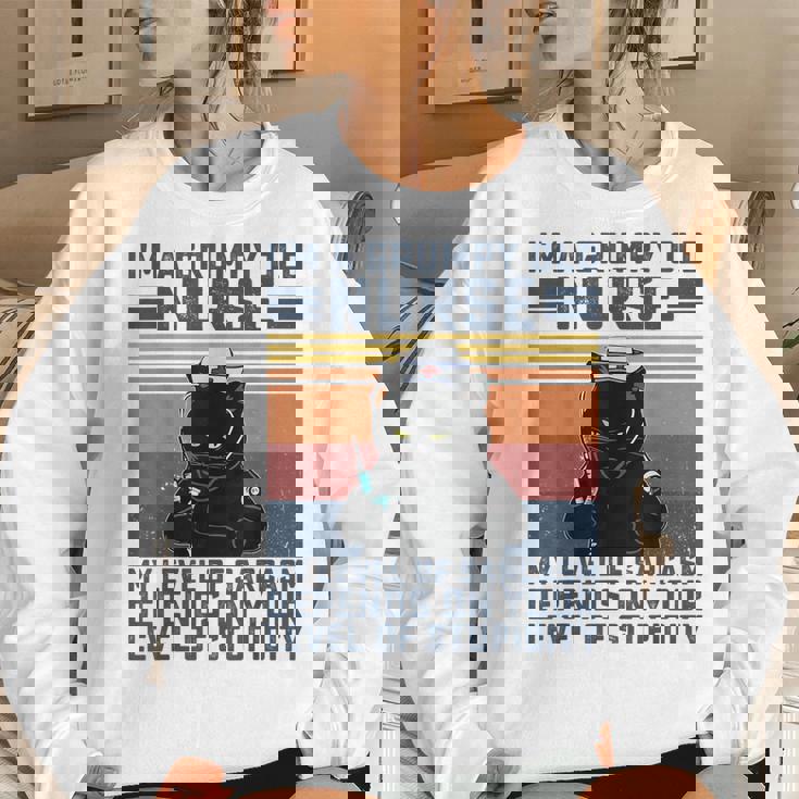 Black Cat Im A Grumpy Old Nurse My Level Of Sarcasm Nursing Women Sweatshirt Gifts for Her Black Cat Im A Grumpy Old Nurse My Level Of Sarcasm Nursing Women Sweatshirt Gifts for Her