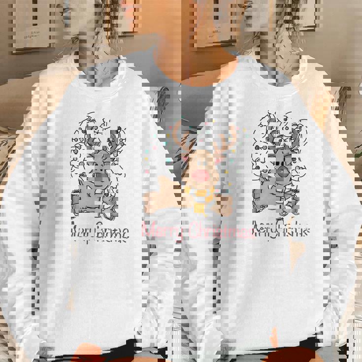 Christmas Deer Merry Christmas Women Crewneck Graphic Sweatshirt Gifts for Her Christmas Deer Merry Christmas Women Crewneck Graphic Sweatshirt Gifts for Her