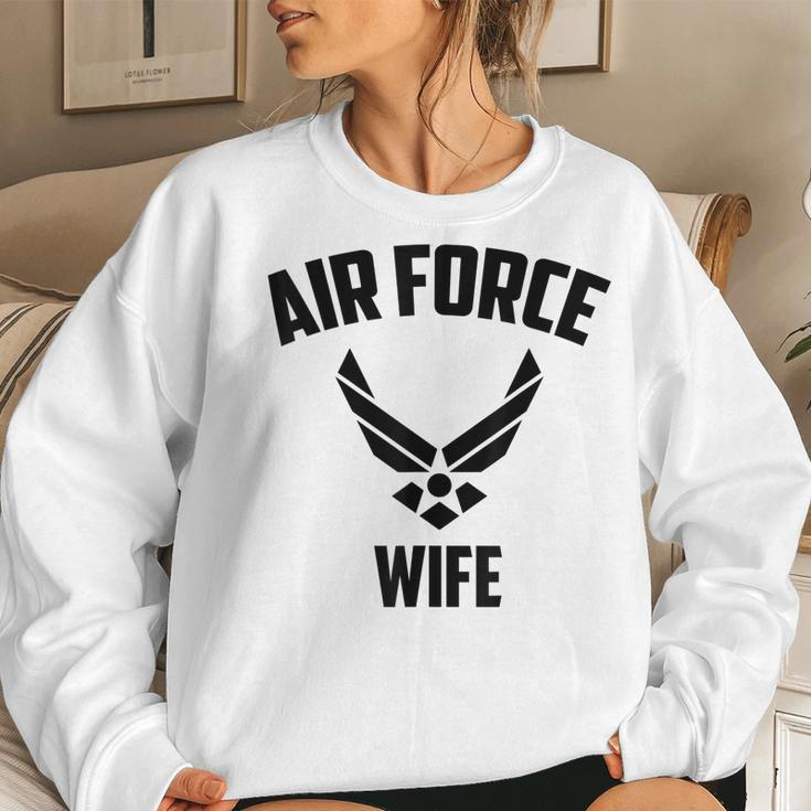 Cool Air Force Wife Gift | Best Proud Veteran Military Women Women Crewneck Graphic Sweatshirt Gifts for Her