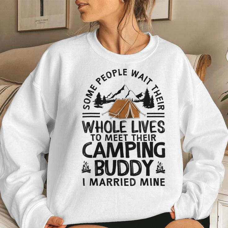 Cool Camping Buddies Gift For Men Women Funny Husband & Wife Women Crewneck Graphic Sweatshirt Gifts for Her