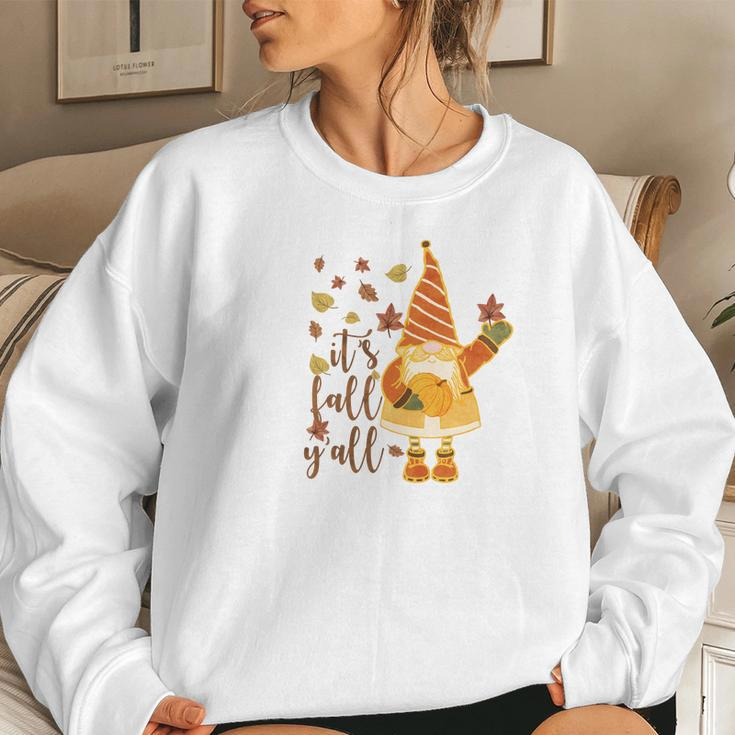 Funny Gnomes It Is Fall Yall Women Crewneck Graphic Sweatshirt Gifts for Her